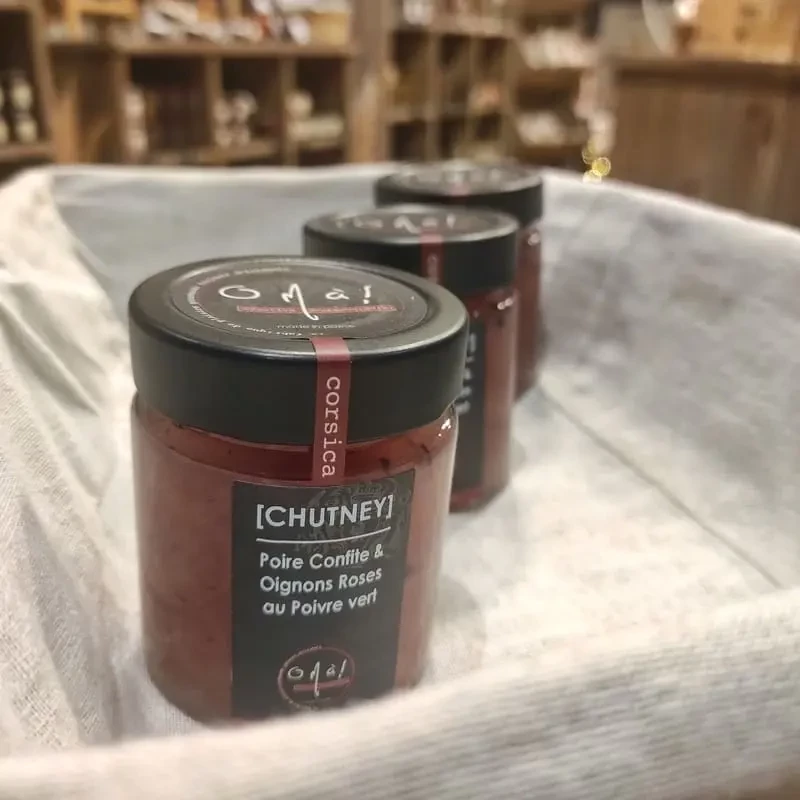 O MÀ GOURMANDISES - Chutney Poire confite Oignons roses Poivre vert | A Fiera