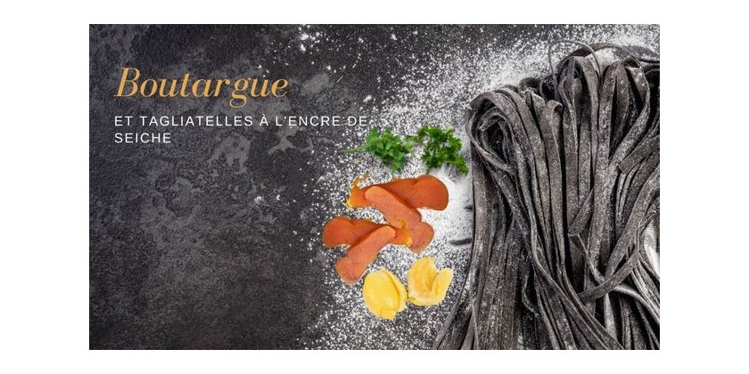 Cucina Corsa... Tagliatelles à l'encre de seiche et Boutargue